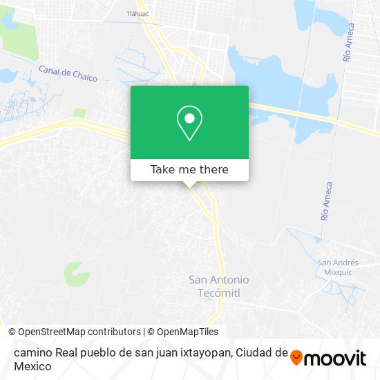 Mapa de camino Real  pueblo de san juan ixtayopan