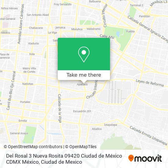 Mapa de Del Rosal 3  Nueva Rosita  09420 Ciudad de México  CDMX  México