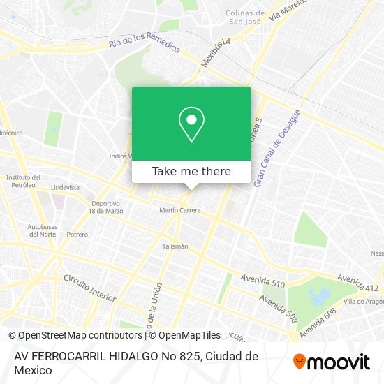 AV  FERROCARRIL HIDALGO No  825 map