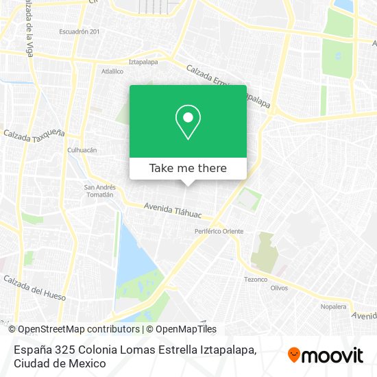 Mapa de España 325 Colonia Lomas Estrella Iztapalapa