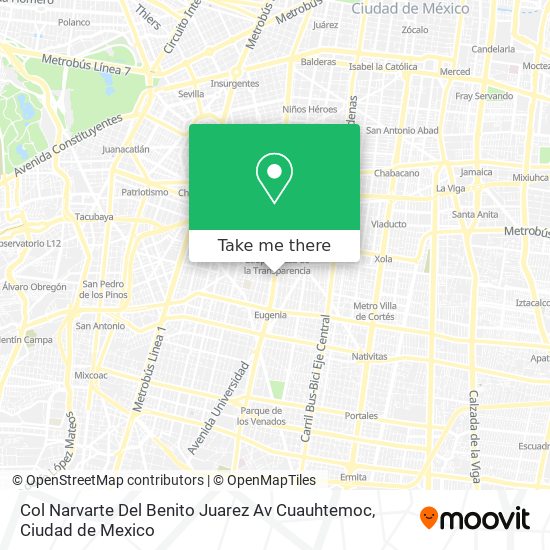 Col  Narvarte Del  Benito Juarez Av  Cuauhtemoc map