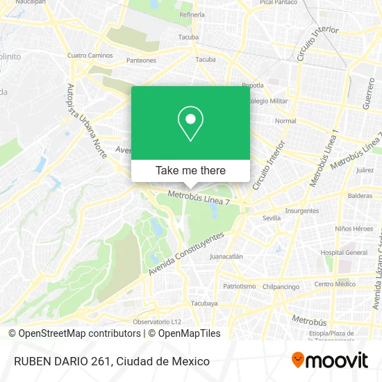 RUBEN  DARIO 261 map