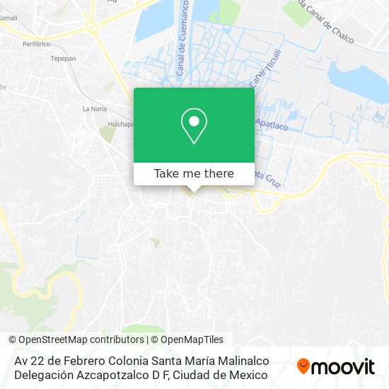 Av  22 de Febrero  Colonia Santa María Malinalco  Delegación Azcapotzalco  D F map