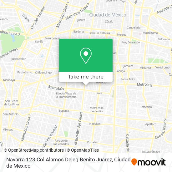Mapa de Navarra 123 Col  Álamos Deleg  Benito Juárez