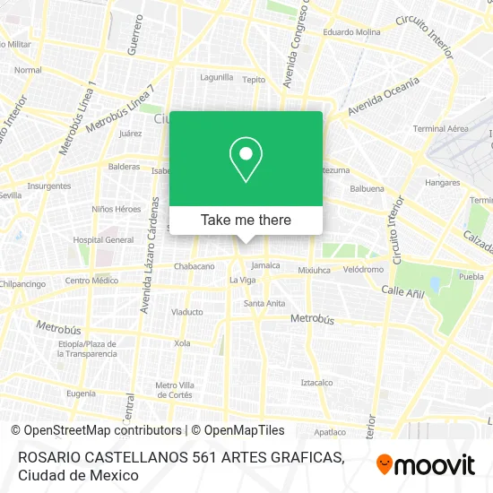 ROSARIO CASTELLANOS 561 ARTES GRAFICAS map