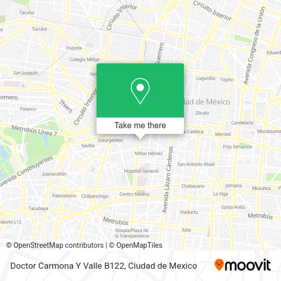 Mapa de Doctor Carmona Y Valle B122