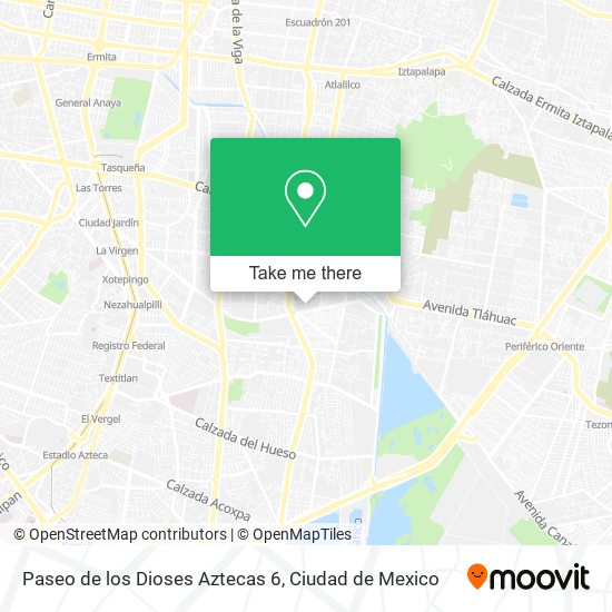 Paseo de los Dioses Aztecas  6 map