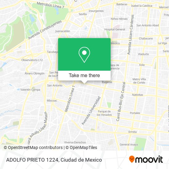 ADOLFO PRIETO 1224 map