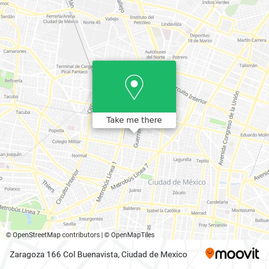 Zaragoza 166  Col  Buenavista map