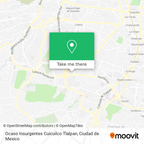 Ocaso  Insurgentes Cuicuilco  Tlalpan map