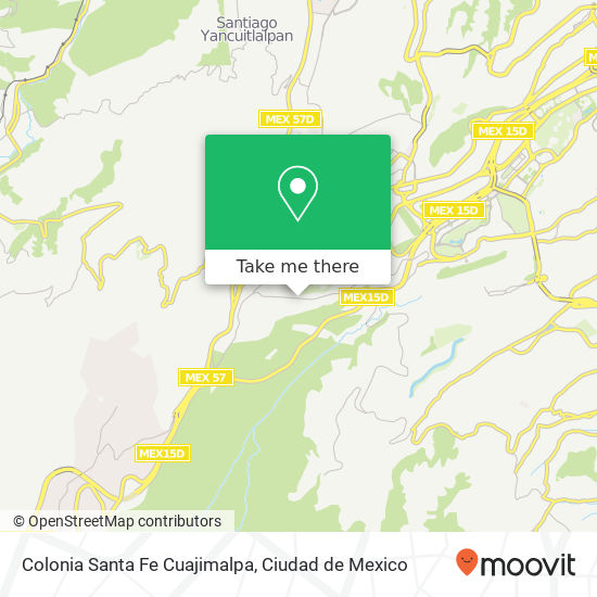 Colonia Santa Fe Cuajimalpa map