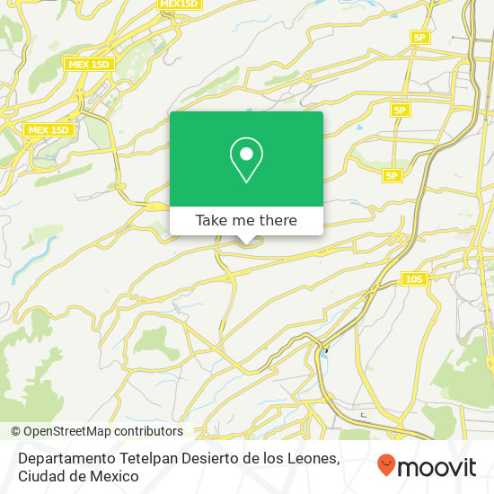 Departamento Tetelpan   Desierto de los Leones map