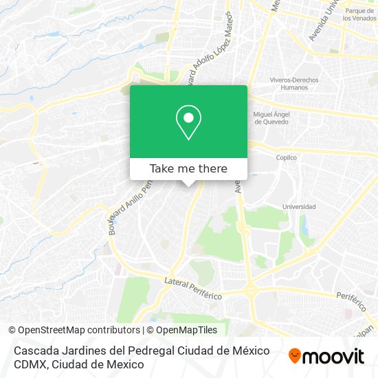 Cascada  Jardines del Pedregal  Ciudad de México  CDMX map