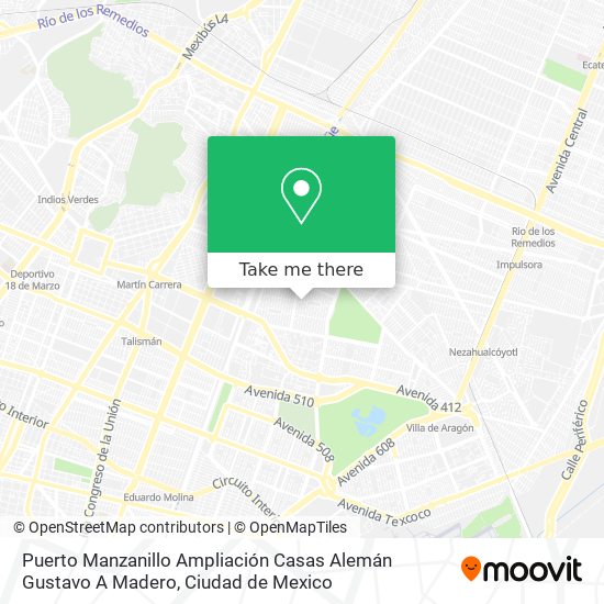 Mapa de Puerto Manzanillo  Ampliación Casas Alemán  Gustavo A  Madero
