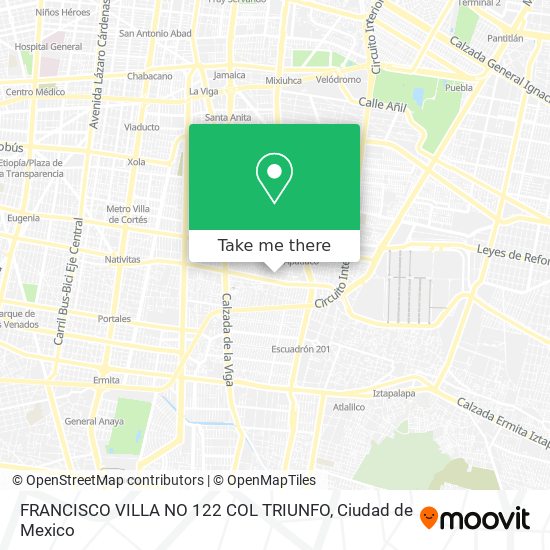 FRANCISCO VILLA NO  122 COL  TRIUNFO map