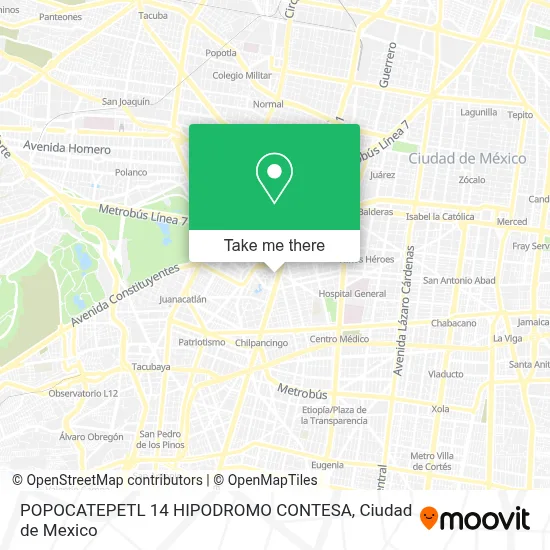 POPOCATEPETL 14  HIPODROMO CONTESA map