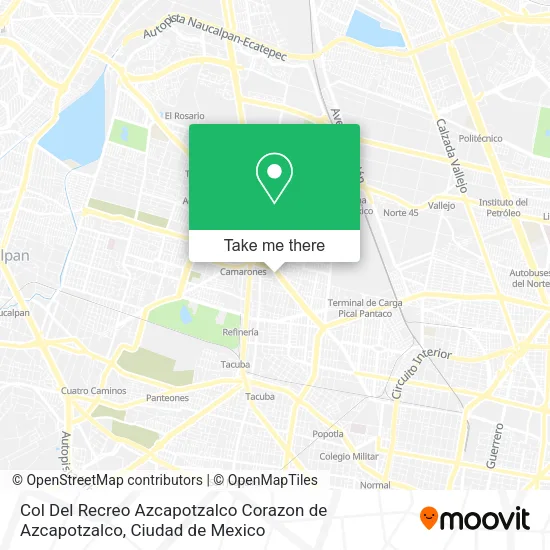 Mapa de Col  Del Recreo   Azcapotzalco Corazon de Azcapotzalco