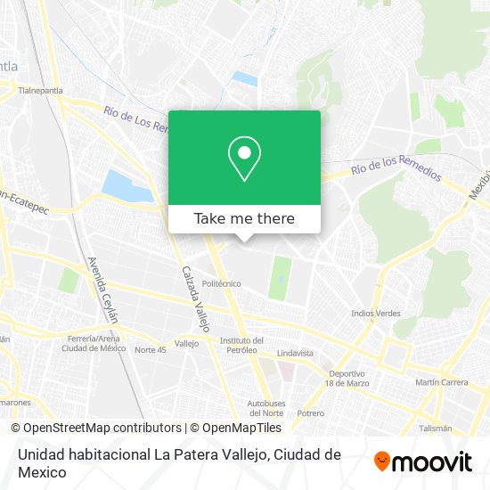 Unidad habitacional La Patera Vallejo map