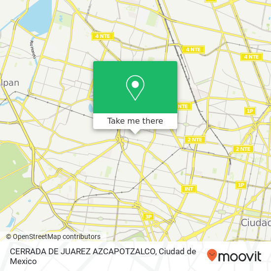 CERRADA DE JUAREZ AZCAPOTZALCO map