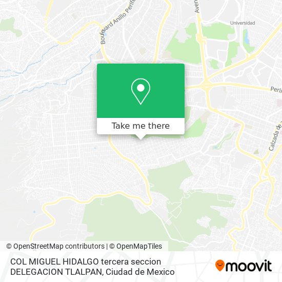 Mapa de COL  MIGUEL HIDALGO  tercera seccion DELEGACION TLALPAN