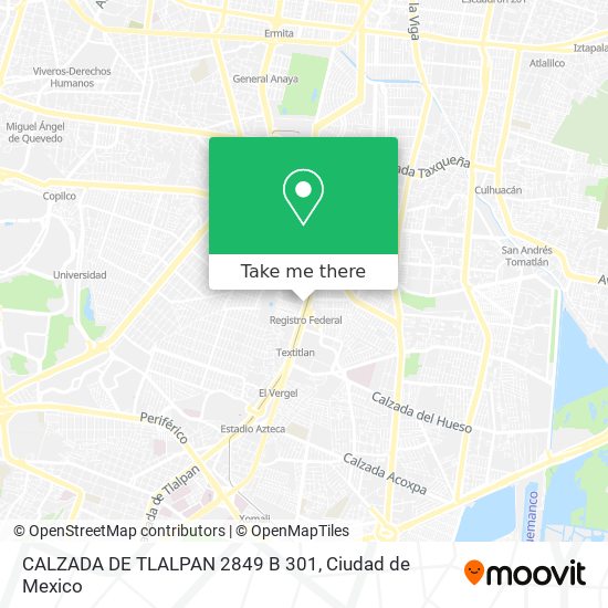 Mapa de CALZADA DE TLALPAN 2849 B 301