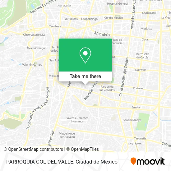 Mapa de PARROQUIA  COL  DEL VALLE