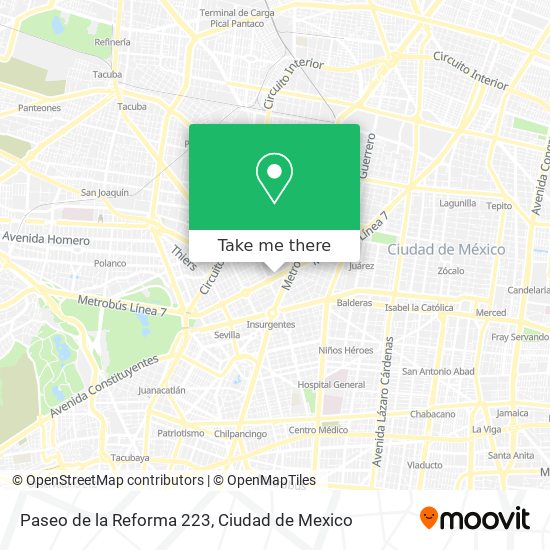 Paseo de la Reforma 223 map