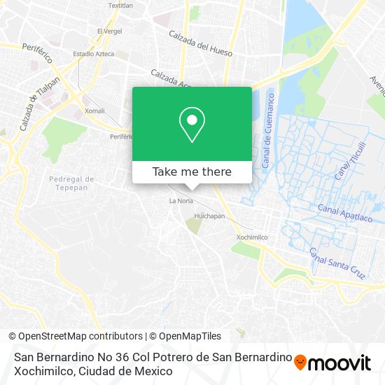 San Bernardino No  36 Col  Potrero de San Bernardino Xochimilco map