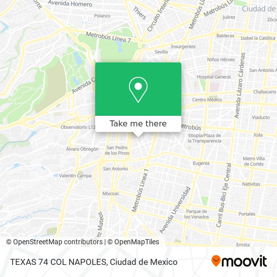 TEXAS   74 COL  NAPOLES map