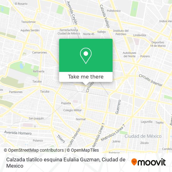 Mapa de Calzada tlatilco esquina Eulalia Guzman