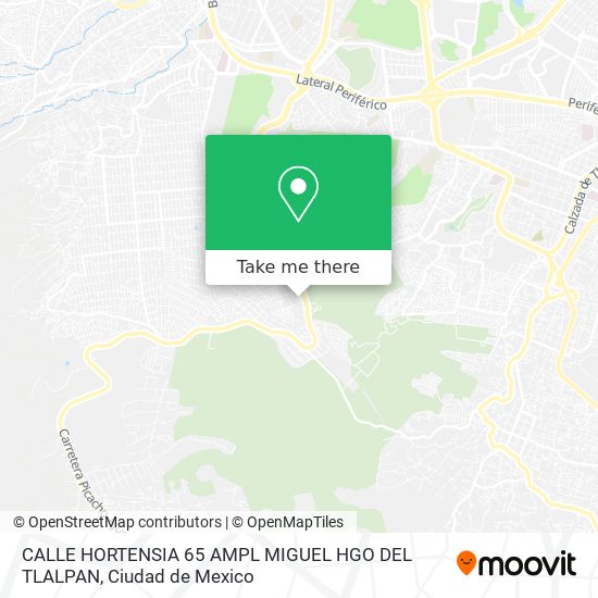 CALLE HORTENSIA 65  AMPL  MIGUEL HGO  DEL  TLALPAN map