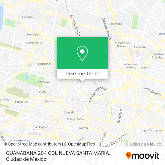 Mapa de GUANABANA 204 COL  NUEVA SANTA MARÍA
