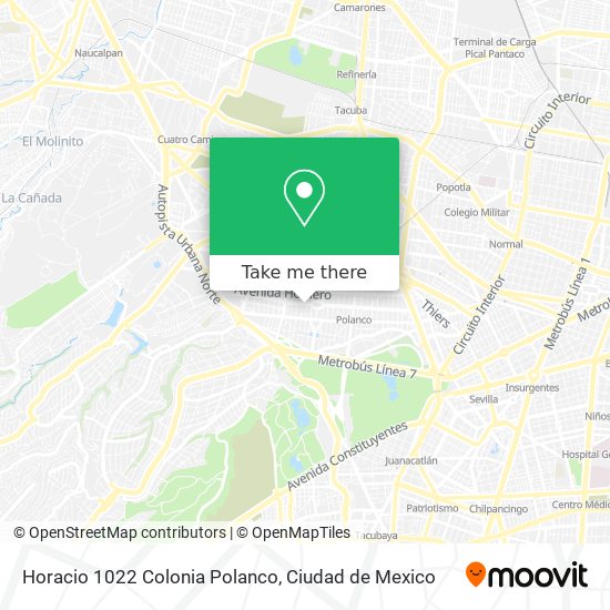 Horacio   1022 Colonia Polanco map