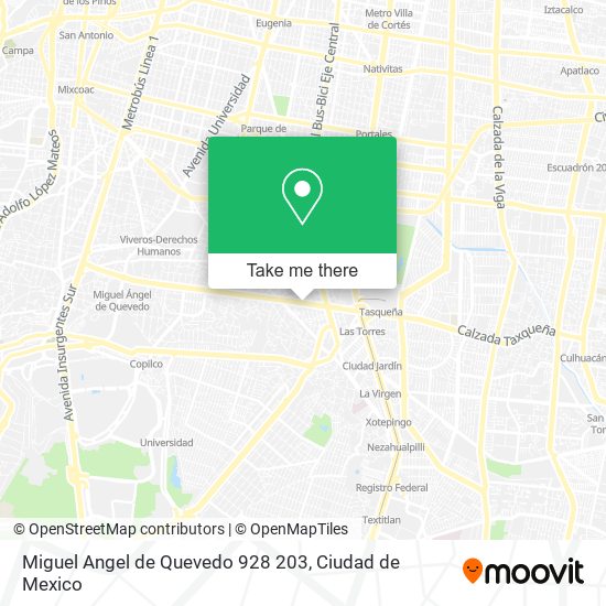 Miguel Angel de Quevedo 928 203 map