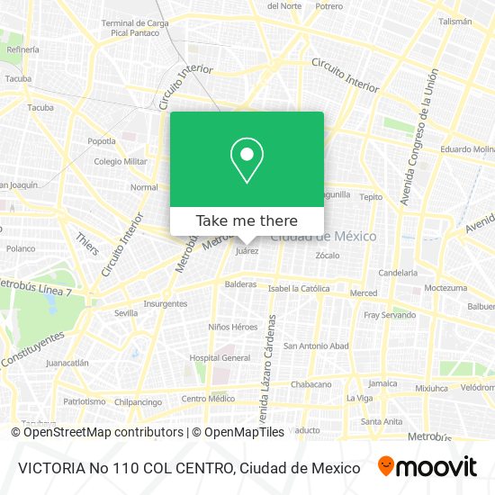 VICTORIA No  110 COL  CENTRO map