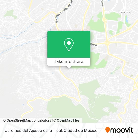 Jardines del Ajusco  calle Ticul map