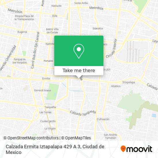 Mapa de Calzada Ermita Iztapalapa  429   A 3