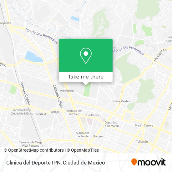 Clínica del Deporte IPN map