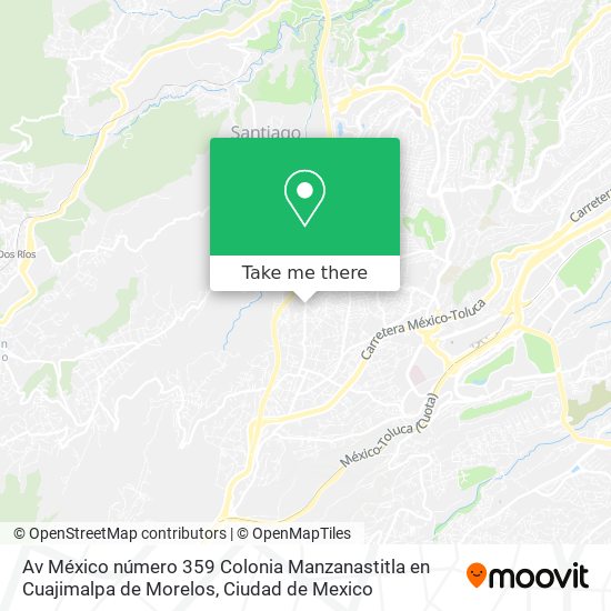 Av  México número 359  Colonia Manzanastitla en Cuajimalpa de Morelos map