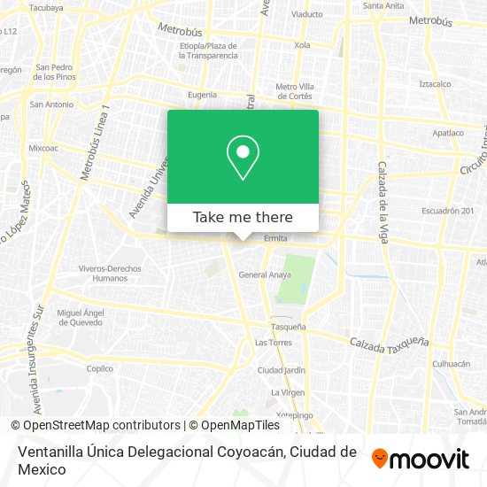 Ventanilla Única Delegacional Coyoacán map