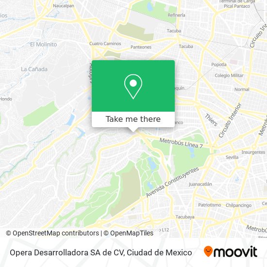 Mapa de Opera Desarrolladora SA de CV