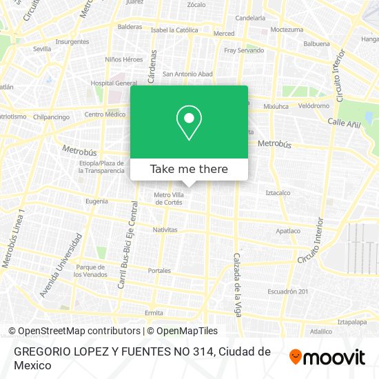 Mapa de GREGORIO LOPEZ Y FUENTES NO  314