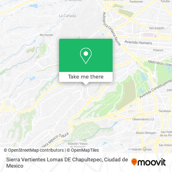 Sierra Vertientes  Lomas DE Chapultepec map