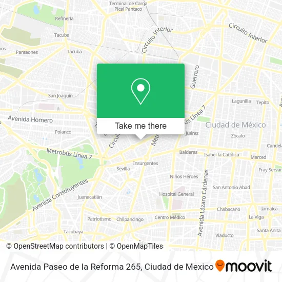 Mapa de Avenida Paseo de la Reforma 265