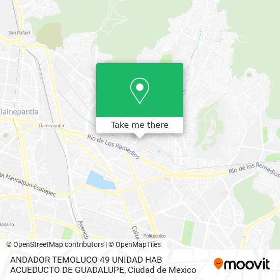 ANDADOR TEMOLUCO 49 UNIDAD HAB  ACUEDUCTO DE GUADALUPE map
