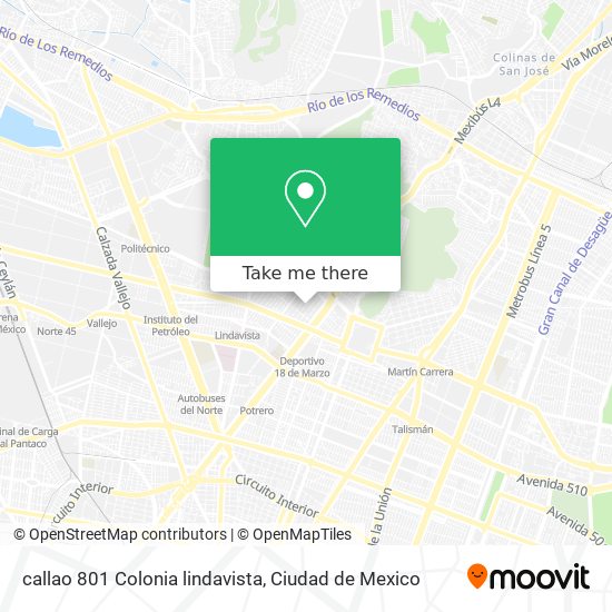 Mapa de callao 801  Colonia lindavista