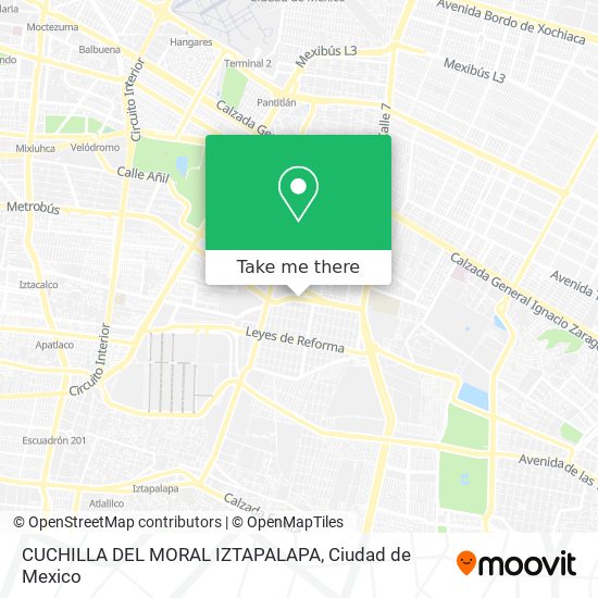 Mapa de CUCHILLA DEL MORAL  IZTAPALAPA