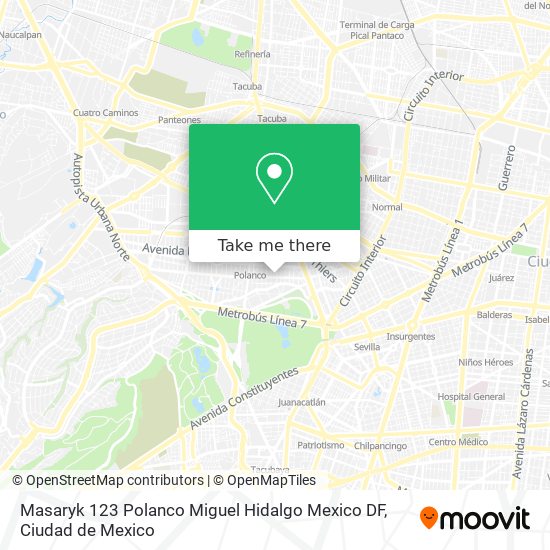 Mapa de Masaryk 123  Polanco  Miguel Hidalgo  Mexico DF