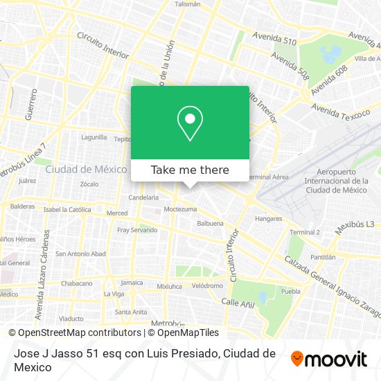 Jose J  Jasso 51 esq  con Luis Presiado map