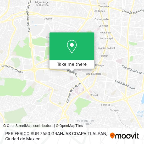 PERIFERICO SUR   7650 GRANJAS COAPA TLALPAN map